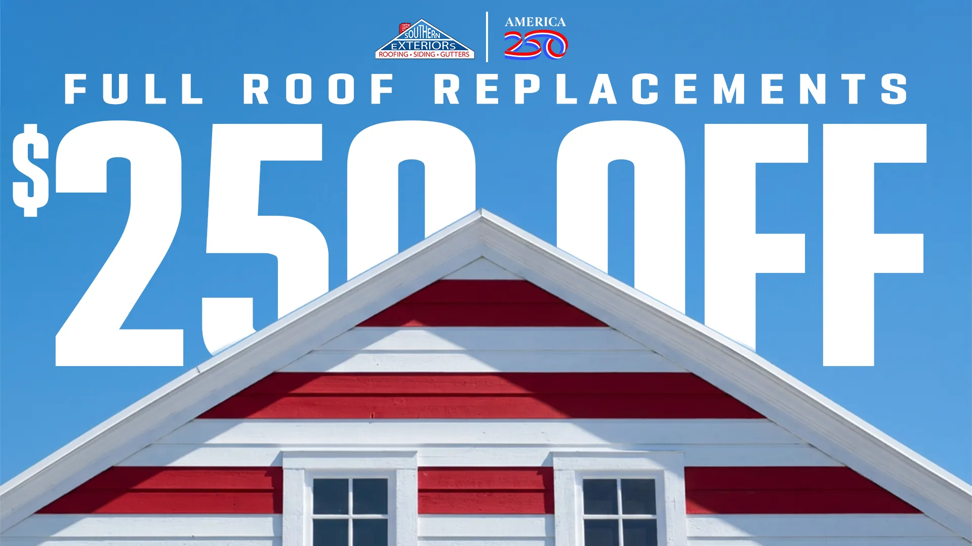 Full roof replacements $250 off